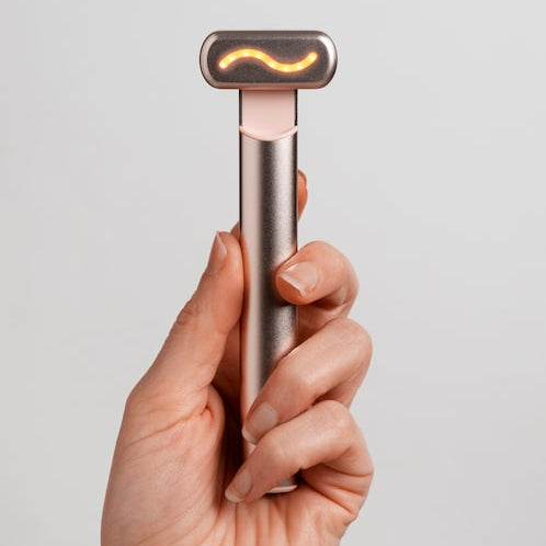 Glow Wand™ 4 en 1 | Varita facial con luz roja para ojos, frente y líneas de expresión